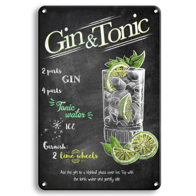Metal Posters of cocktail recipes